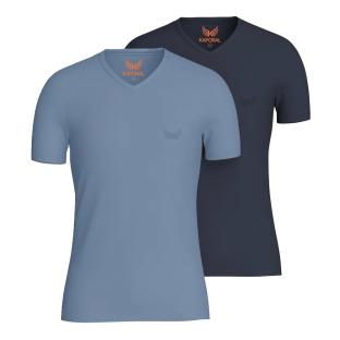x2 T-Shirt Marine/Bleu Homme Kaporal JIFT pas cher