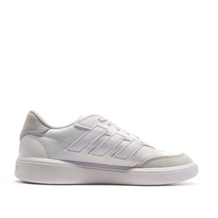 Baskets Blanc/Beige Enfant Adidas Courtblock vue 2