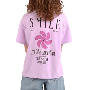 T-shirt Mauve Fille Kids Only Sun-veras Flower vue 0