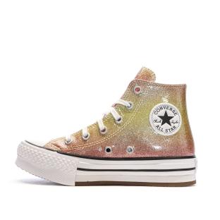 Baskets Rose/Jaune Fille Converse All Star Eva pas cher