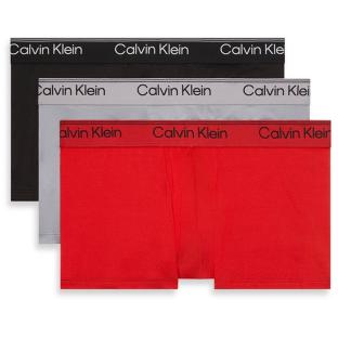 X3 Boxers Noir/Rouge Homme Calvin Klein Jeans Low Rise Trunk vue 0