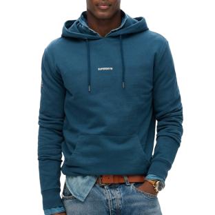 Sweat à Capuche Bleu Homme Superdry Plain Hood pas cher