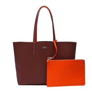 Sac Cabas Réversible Bordeaux/Orange Femme Lacoste Anna vue 0