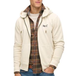 Sweat Ecru Homme Superdry Essential Logo Washed pas cher