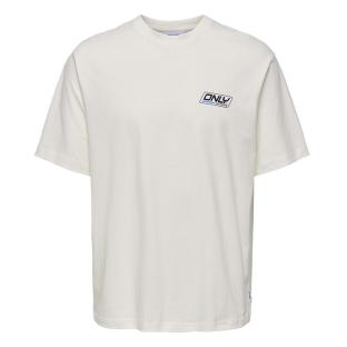 T-shirt Blanc Homme Only & Sons print Logo pas cher
