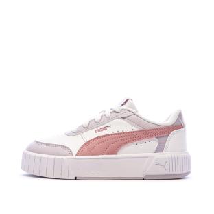 Basket Blanches/Mauves Fille Puma Carina Mia pas cher