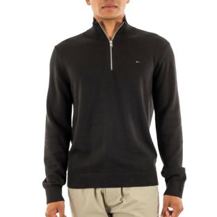 Pull 1/4 Zip Noir Homme Tommy Hilfiger Light pas cher