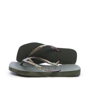 Tongs Kaki Femme Havaianas Hav Square Logo pas cher