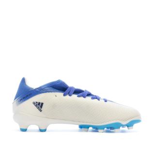 Chaussures de Football Blanche/Bleu Garçon Adidas X Speedflow.3 Mg J vue 2