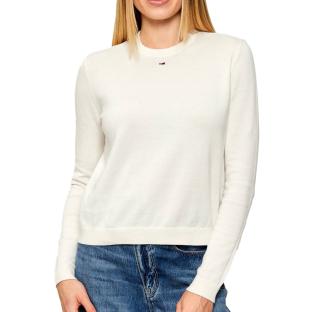 Sweat Ecru Femme Tommy Hilfiger Essential pas cher