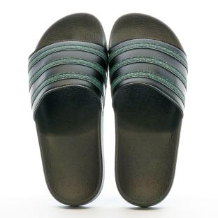 Claquettes Noir/Vert Adidas Adilette HP6266 vue 0