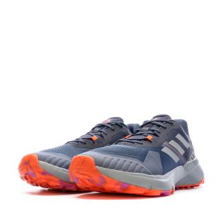 Chaussures de trail Bleu/Orange Homme Adidas Terrex Soulstride vue 6