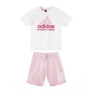 Ensemble Blanc/Rose Fille Adidas IQ4089 pas cher