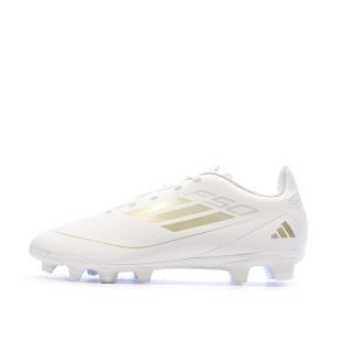 Chaussures de football Blanches/Dorés Garçon Adidas Club Fxg vue 0