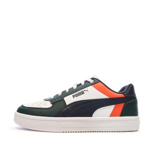 Baskets Blanches/Noires/Vertes Garçon Puma Caven 2.0 pas cher