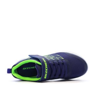 Baskets Marine/Vert Fluo Garçon Skechers Microspec-texlor vue 4