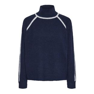 Pull Marine/Blanc Femme Pieces Lola pas cher