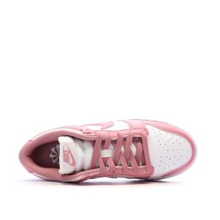 Baskets Roses/Blanches Femme Nike Dunk Low vue 4