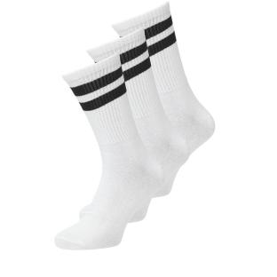 X3 Paires de Chaussettes Blanc/Noir Jack & Jones Tennis Socks 3 pas cher