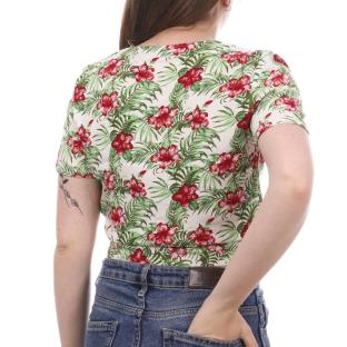 Blouse Blanche/Rouge à fleurs Femme Vero Moda Easy vue 0