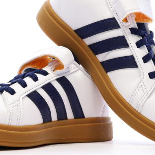 Baskets Blanche/Bleu Garçon Adidas Grand Court 2.0 El C vue 0