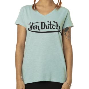 T-shirt Turquoise Femme Von Dutch Slub SA pas cher