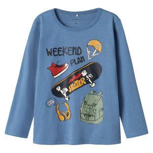 T-Shirt Manches Longues Bleu Garçon Name it Plasse pas cher