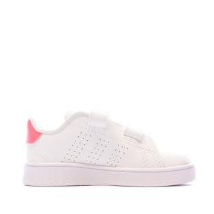 Baskets blanc/rose bébé fille Adidas Advantage vue 2