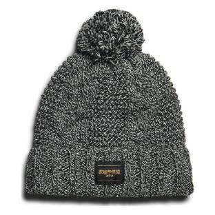 Bonnet Noir Chiné Femme Superdry Cable Knit Beanie vue 0