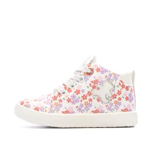 Baskets Blanc/Rose Fille Lulu Castagnette Lenaig Bottillon vue 0