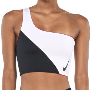 Haut de maillot de bain Blanc/Noir/Rose Femme Nike NESSC259 pas cher