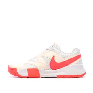 Chaussures de Tennis Blanc/Rose Fluo Femme Nike Court Lite 4 pas cher
