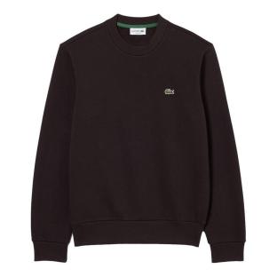 Sweat Noir Homme Lacoste Strip Crew vue 0