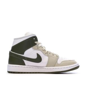 Baskets Beige/Kaki Mixte NIKE Air Jordan 1 Mid Rose vue 2