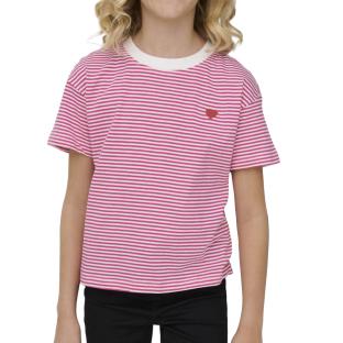 T-Shirt Rose/Blanc Fille Kids ONLY Kogpisa vue 0
