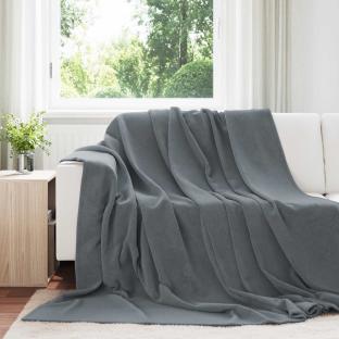 Plaid flanelle Gris Today Damier Fusain 130x180 cm vue 0