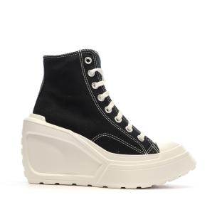 Baskets Noires Femme Converse Chuck 70 De Luxe Wedge A06478C vue 2