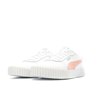 Baskets Blanches/Corail Femme Puma Carina 2.0 vue 0
