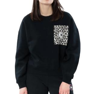 Sweat Noir Femme Converse Leopard pas cher