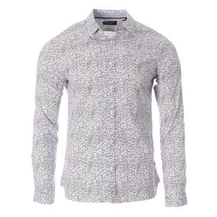 Chemises Blanc/Marine à Motifs Homme Teddy Smith Carton pas cher