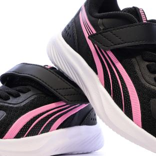 Baskets Noir/Rose Fille Puma Pounce Ac+ vue 0