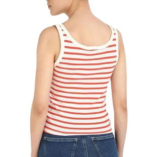 Débardeur Blanc/Rouge Femme Tommy Hilfiger Slim Button Tank vue 2