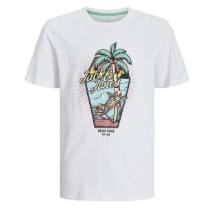 T-shirt Blanc Garçon Jack & Jones Elijah 12269825 vue 3
