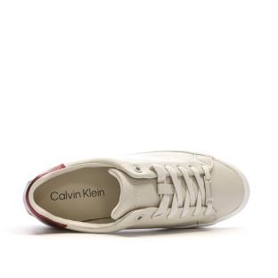 Baskets Blanches/Bordeaux Femme Calvin Klein Jeans Vulc vue 4