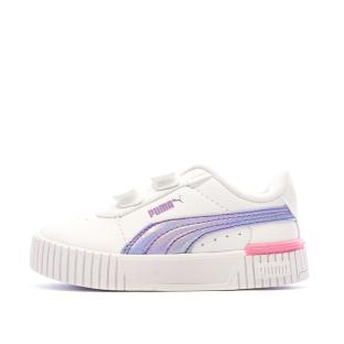 Baskets Blanches/Violette Fille Puma Carina 2.0 Bouncy pas cher