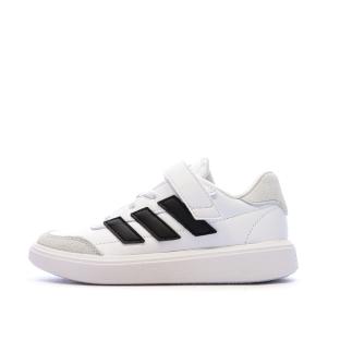 Baskets Blanches/Noir Garçon Adidas Courtblock pas cher