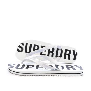 Tongs Blanc/Noir Homme Superdry Code Essential pas cher