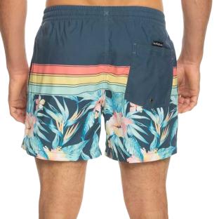 Quiksilver Herren-Badehose in Marineblau/Gelb mit Blumenmuster Ansicht 0