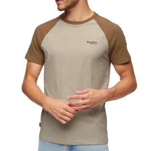 T-shirt Beige/Marron Homme Superdry Essential Logo Baseball pas cher