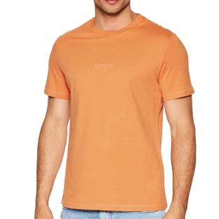 T-shirt Orange Homme Guess Aidy pas cher